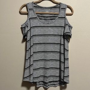 Westbound Cold Shoulder Trapeze Top